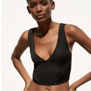 Zara Crop Top Sleeveless V Neck